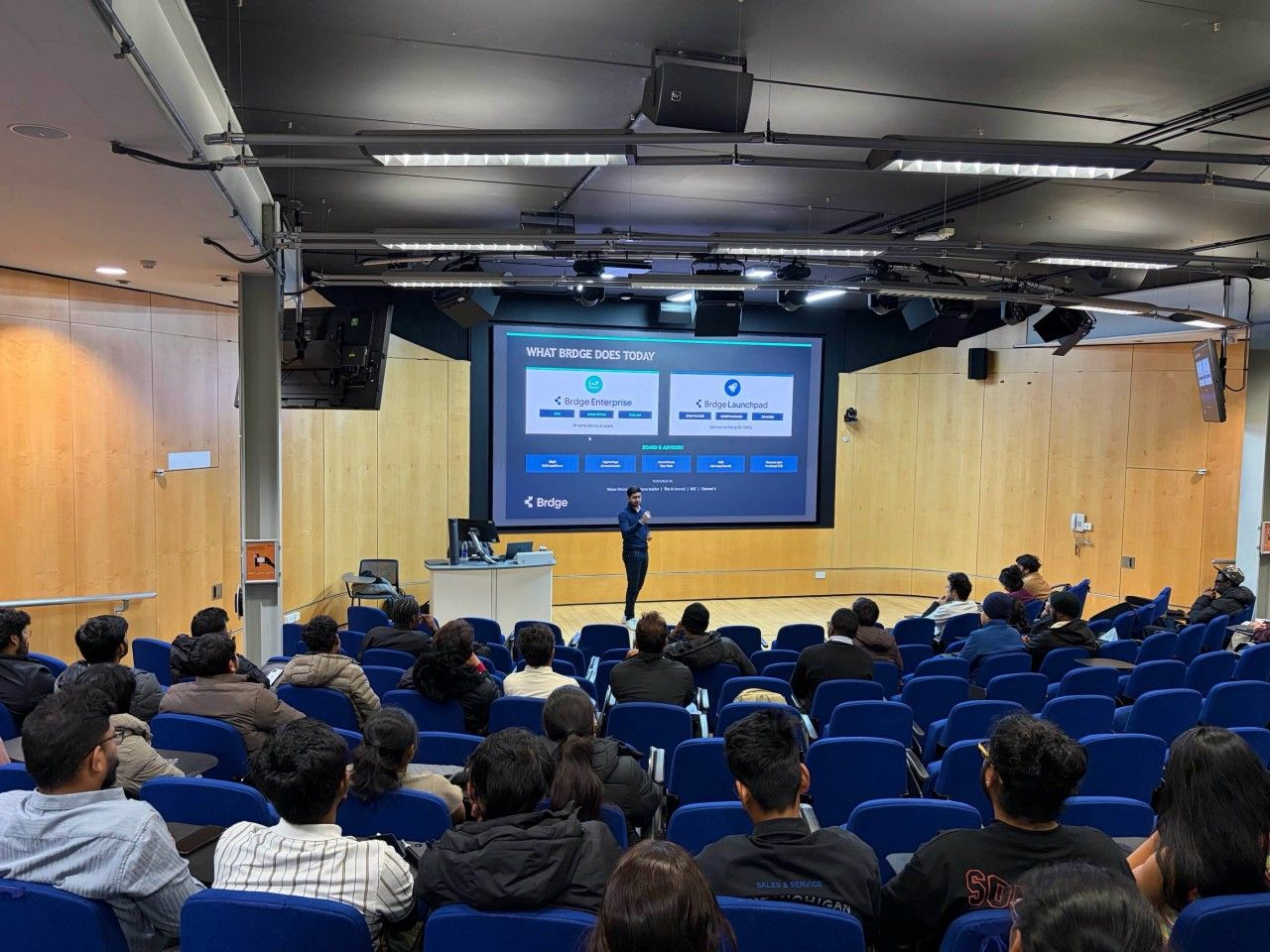 Saachin Bhatt presenting at the University of East London