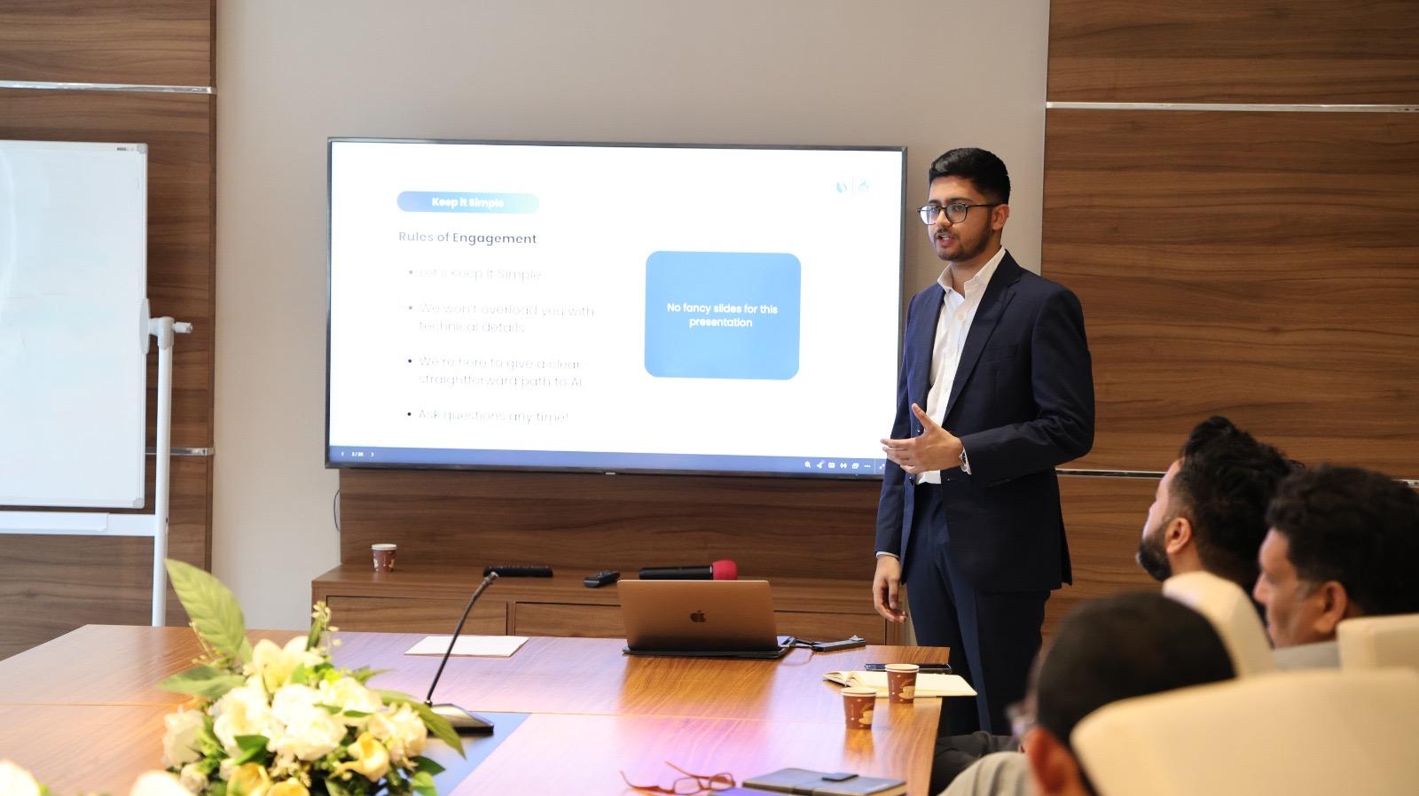 Saachin Bhatt in an executive AI briefing